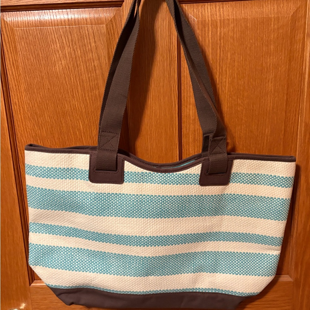 Striped Blue and White Tote Bag